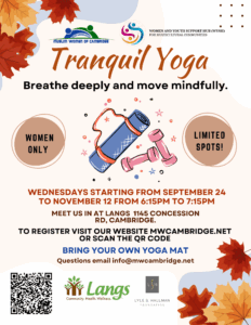 Fall 2025 Tranquil Yoga Flyer